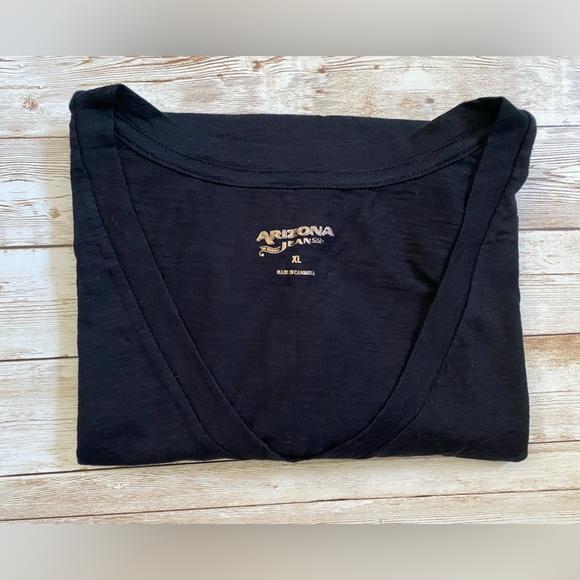 Arizona Jean Co Juniors Young Women's V-Neck Tee Short-Sleeve T-Shirt Black XL - Picture 3 of 9